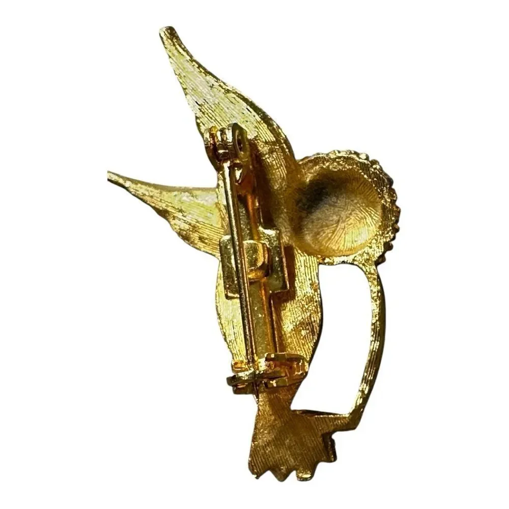 Vintage Gold Hummingbird Brooch